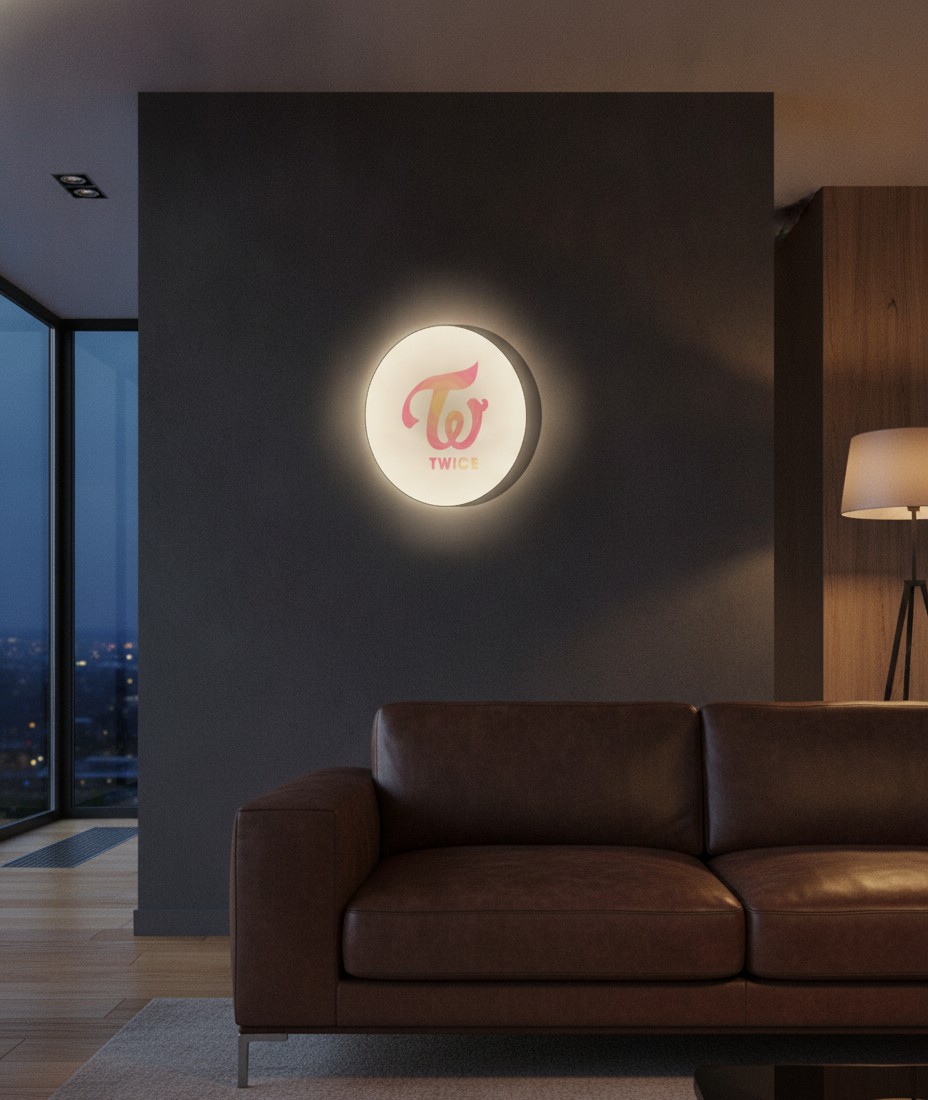 Twice LED-Leuchtschild Wanddeko Musik-Deko Geschenk - Mockup