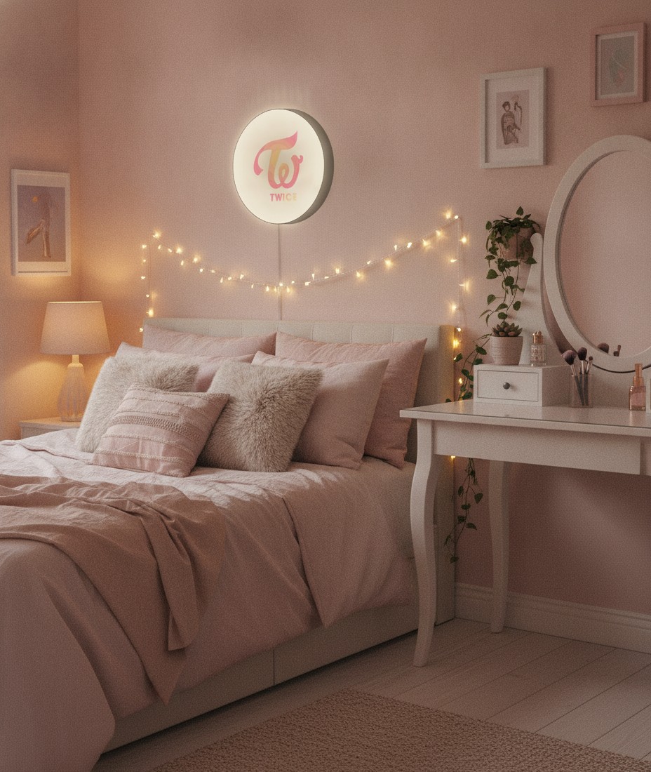 Twice LED-Leuchtschild Wanddeko Musik-Deko Geschenk - Mockup