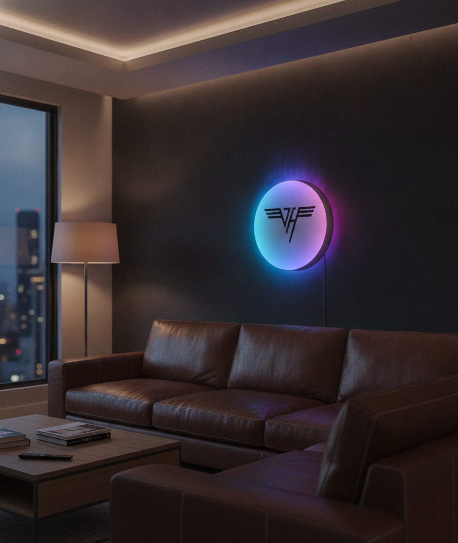 Van Halen LED-Leuchtschild Wanddeko Musik-Deko Geschenk - Mockup