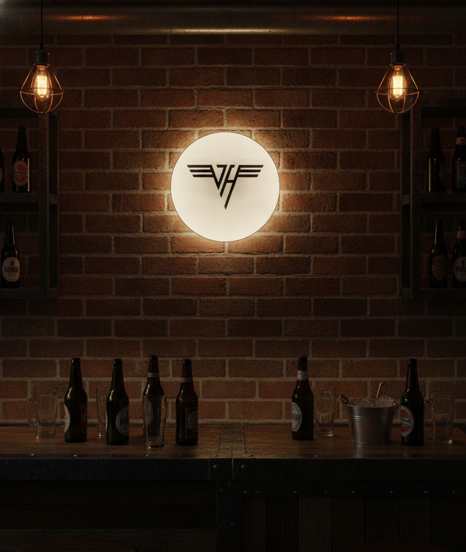 Van Halen LED-Leuchtschild Wanddeko Musik-Deko Geschenk - Mockup