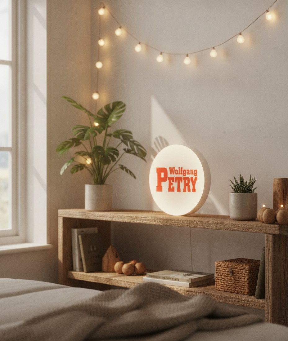 Wolfgang Petry LED-Leuchtschild Wanddeko Musik-Deko Geschenk - Mockup