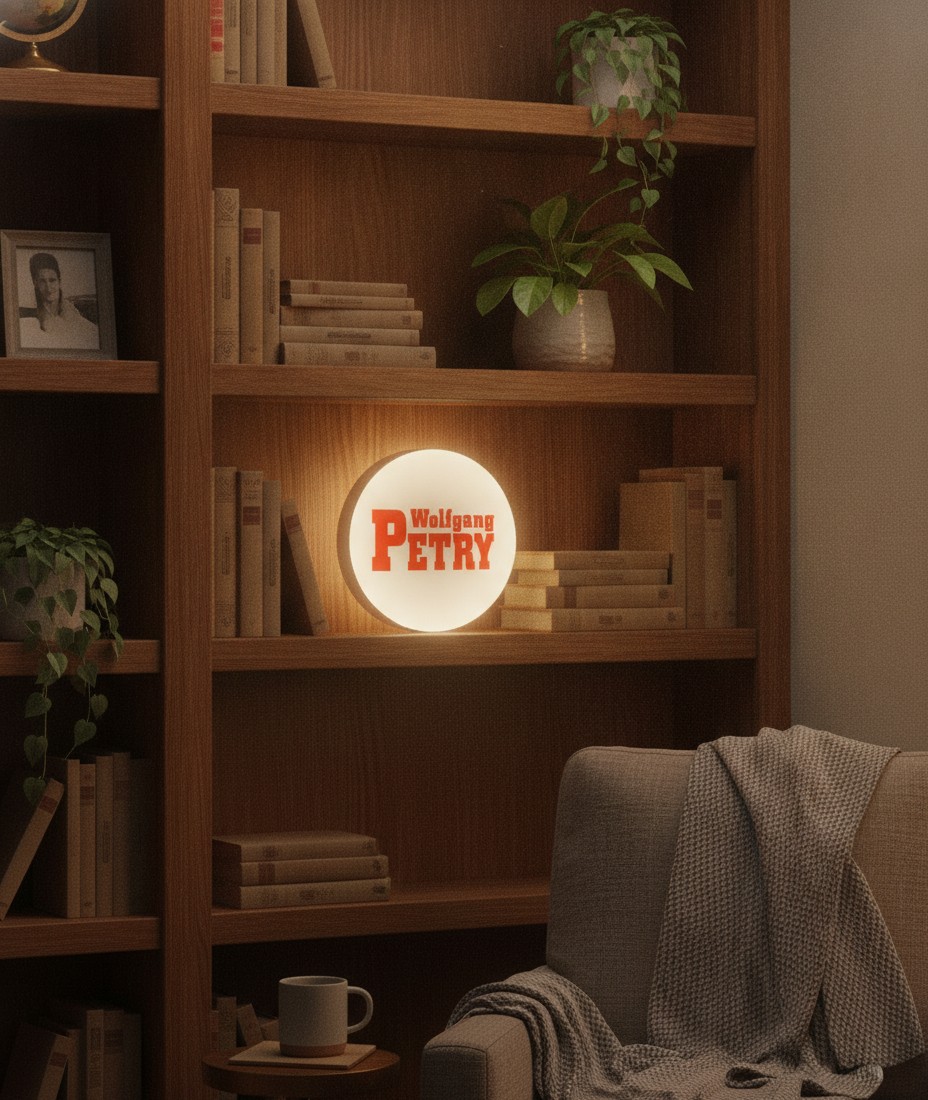 Wolfgang Petry LED-Leuchtschild Wanddeko Musik-Deko Geschenk - Mockup
