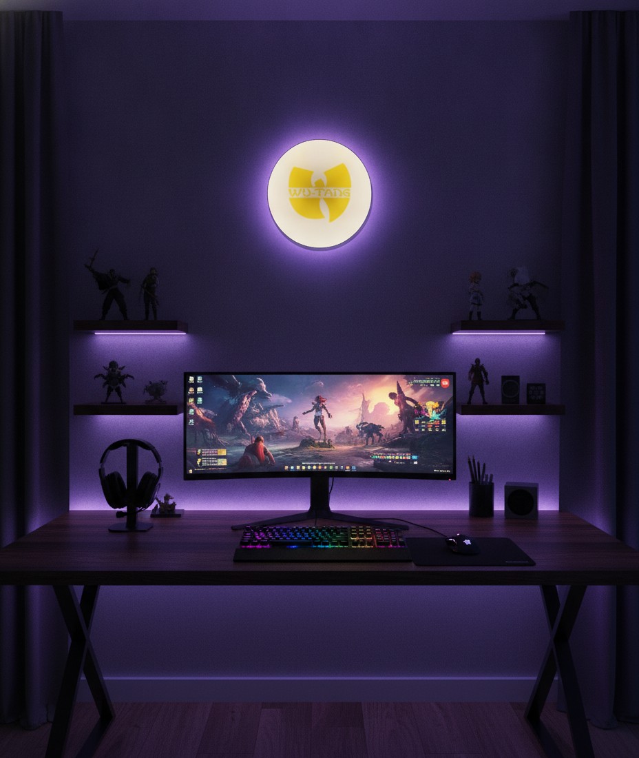 Wu-Tang Clan LED-Leuchtschild Wanddeko Musik-Deko Geschenk - Mockup