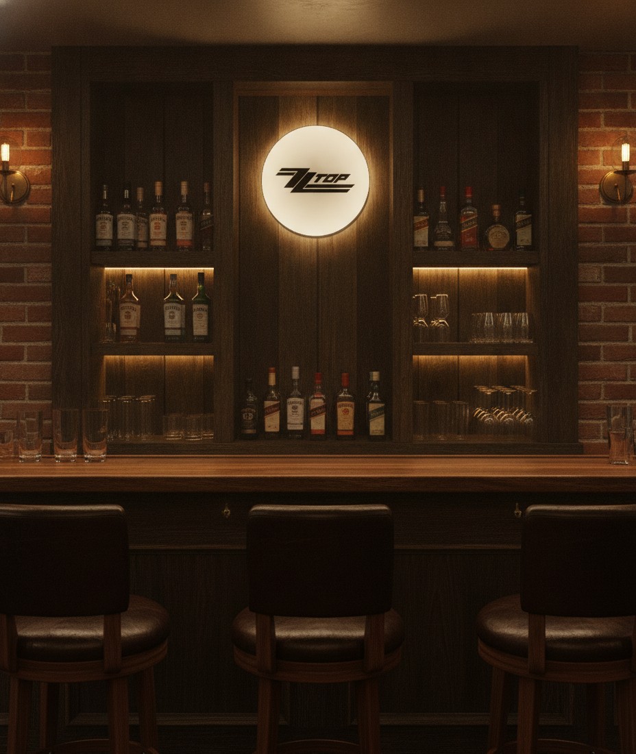 ZZ Top LED-Leuchtschild Wanddeko Musik-Deko Geschenk - Mockup